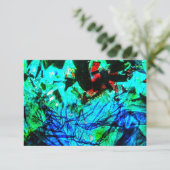 Einladung blau abstrakt gerecycelt Plastikmotiv (Stehend Vorderseite)