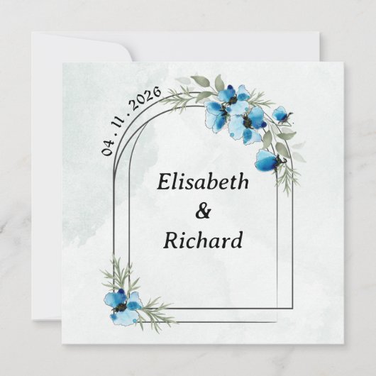 Einladung "Blaublüten" (Vorderseite)