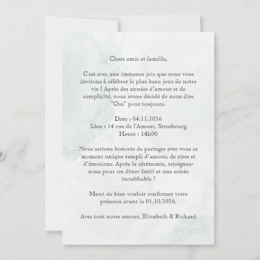 Einladung "Blaublüten" (Rückseite)