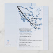 Einladung blauer Branchen (Vorne/Hinten)