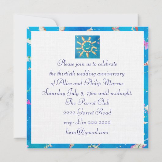 Einladung "Blauer Fisch" (Rückseite)