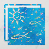 Einladung "Blauer Fisch" (Vorne/Hinten)