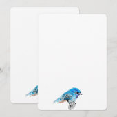 Einladung: Blauer Glücksvogel Einladung (Vorne/Hinten)