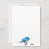 Einladung: Blauer Glücksvogel Einladung (Rückseite)