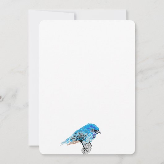 Einladung: Blauer Glücksvogel Einladung (Vorderseite)