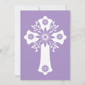 Einladung Bloral Cross Taufe Lilac (Rückseite)