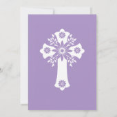 Einladung Bloral Cross Taufe Lilac (Rückseite)