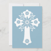 Einladung Bloral Cross Taufe Sky Blue (Rückseite)