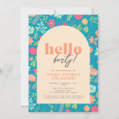 Einladung, Blumen auf hellblau (jedes Alter!) Einladung (Vorderseite)