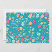 Einladung, Blumen auf hellblau (jedes Alter!) Einladung (Rückseite)