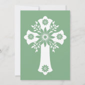 Einladung Blumenkreuz Taufen Seite Grün (Rückseite)