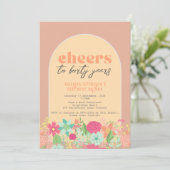 Einladung, Blumensträuße auf staubigen Rose pink ( Einladung (Stehend Vorderseite)