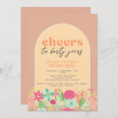 Einladung, Blumensträuße auf staubigen Rose pink ( Einladung (Vorne/Hinten)