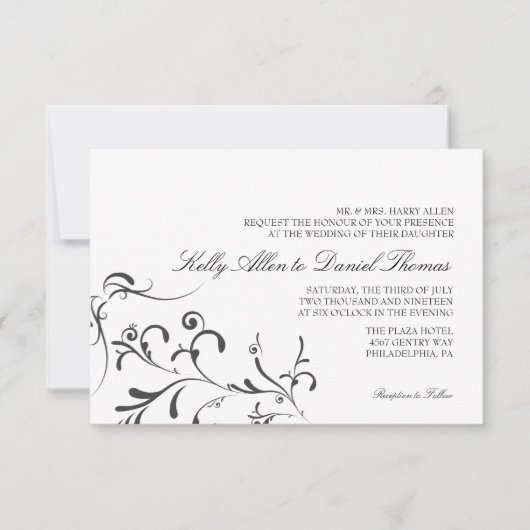 Einladung| Blütengraue|Wb Einladung (Vorderseite)