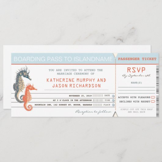 Einladung Boarding Pass Tickets (Vorne/Hinten)