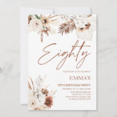 Einladung Boho Pampas zum 80. Geburtstag (Vorderseite)