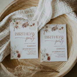 Einladung Boho Pampas zum Geburtstag