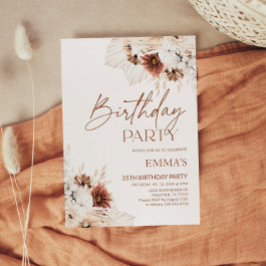 Einladung Boho Pampas zum Geburtstag