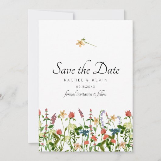 Einladung botanischer Blumen Save the Date (Vorderseite)