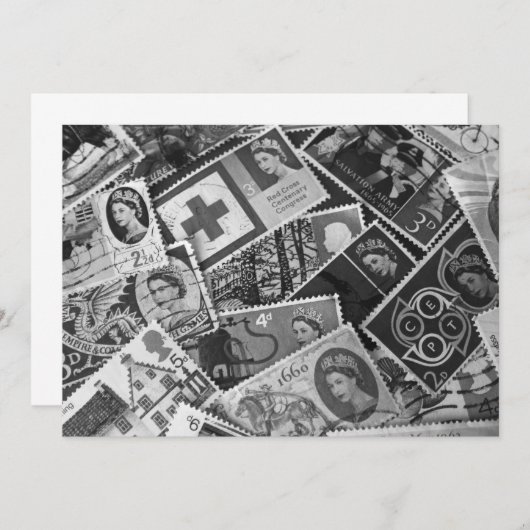Einladung britischer Vintager Briefmarke (Vorne/Hinten)