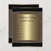 Einladung Business Brown Black Bronze Pebble (Vorne/Hinten)