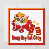 Einladung chinesischer Löwen und Feuerwehrmänner (Rückseite)