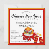 Einladung chinesischer Löwen und Feuerwehrmänner (Vorderseite)