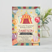 Einladung Circus Birthday (Stehend Vorderseite)