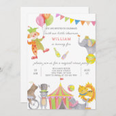 Einladung Circus Birthday (Vorne/Hinten)