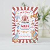 Einladung Circus Birthday (Stehend Vorderseite)