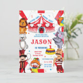 Einladung Circus Birthday (Stehend Vorderseite)