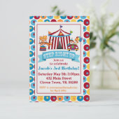 Einladung Circus Birthday (Stehend Vorderseite)