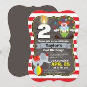 Einladung Circus Birthday (Vorne/Hinten)