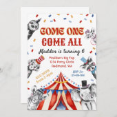 Einladung Circus Birthday | Einladung zum Karneval (Vorne/Hinten)