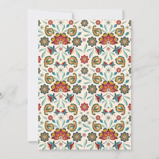 Einladung | Colorful Boho Batik Wedding (Rückseite)