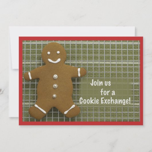 Einladung Cookie Exchange, Gingerbread Man (Vorderseite)