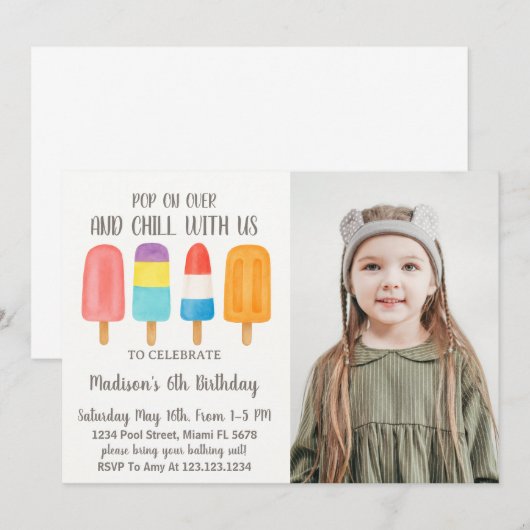 Einladung cooler Population zum Geburtstag (Vorne/Hinten)