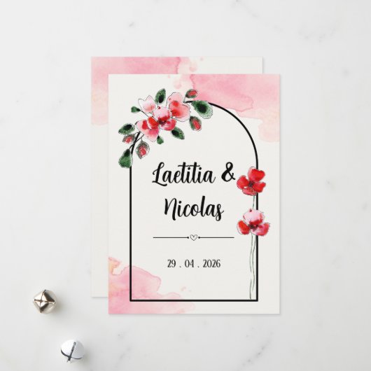 Einladung "Coquelicots" (Vorderseite/Rückseite Beispiel)