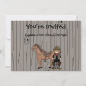 Einladung Cowboy Geburtstagsparty (Rückseite)