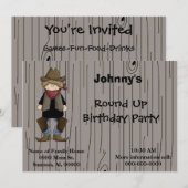 Einladung Cowboy Geburtstagsparty (Vorne/Hinten)