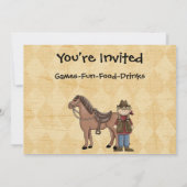 Einladung Cowgirl Geburtstagsparty (Rückseite)