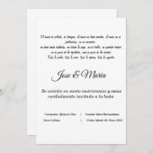 Einladung cristiana para bodas Farbe blanca (Vorne/Hinten)