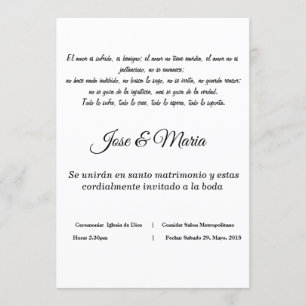 Einladung cristiana para bodas Farbe blanca