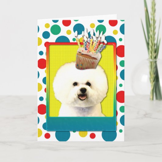Einladung Cupcake - Bichon Frise (Vorderseite)