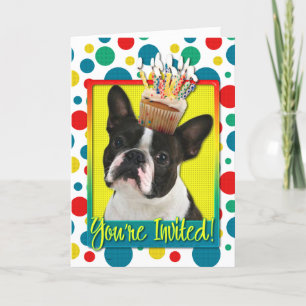Einladung Cupcake - Boston Terrier