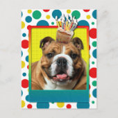 Einladung Cupcake - Bulldog - Dunkel Postkarte (Vorderseite)