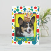 Einladung Cupcake - Corgi (Stehend Vorderseite)