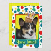 Einladung Cupcake - Corgi (Vorne/Hinten)