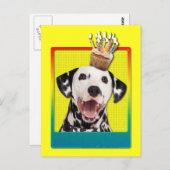 Einladung Cupcake - Dalmatiner Postkarte (Vorne/Hinten)