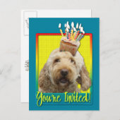 Einladung Cupcake - Golden Doodle (Vorne/Hinten)